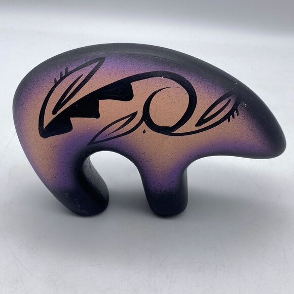 Native American Navajo Pottery Spirit bear animal southwest hand painted - Picture 2 of 10